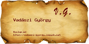 Vadászi György névjegykártya